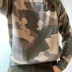 Jumper 1234 cashmere camo-print sweater (NWOT)